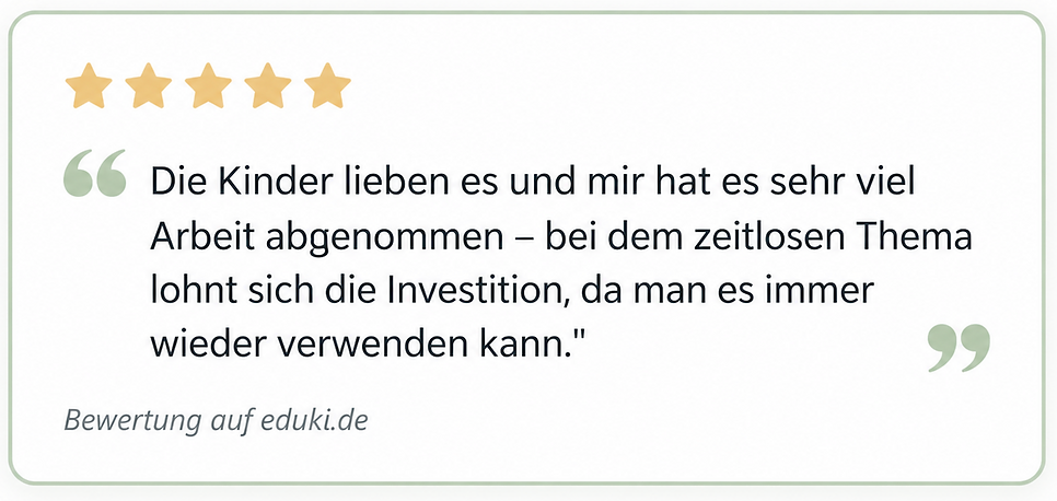 Kundenbewertung der Unterrichtsreihe Glück für den Ethikunterricht in Klasse 5 bis 7: Die Kinder lieben es, und es hat mir sehr viel Arbeit abgenommen