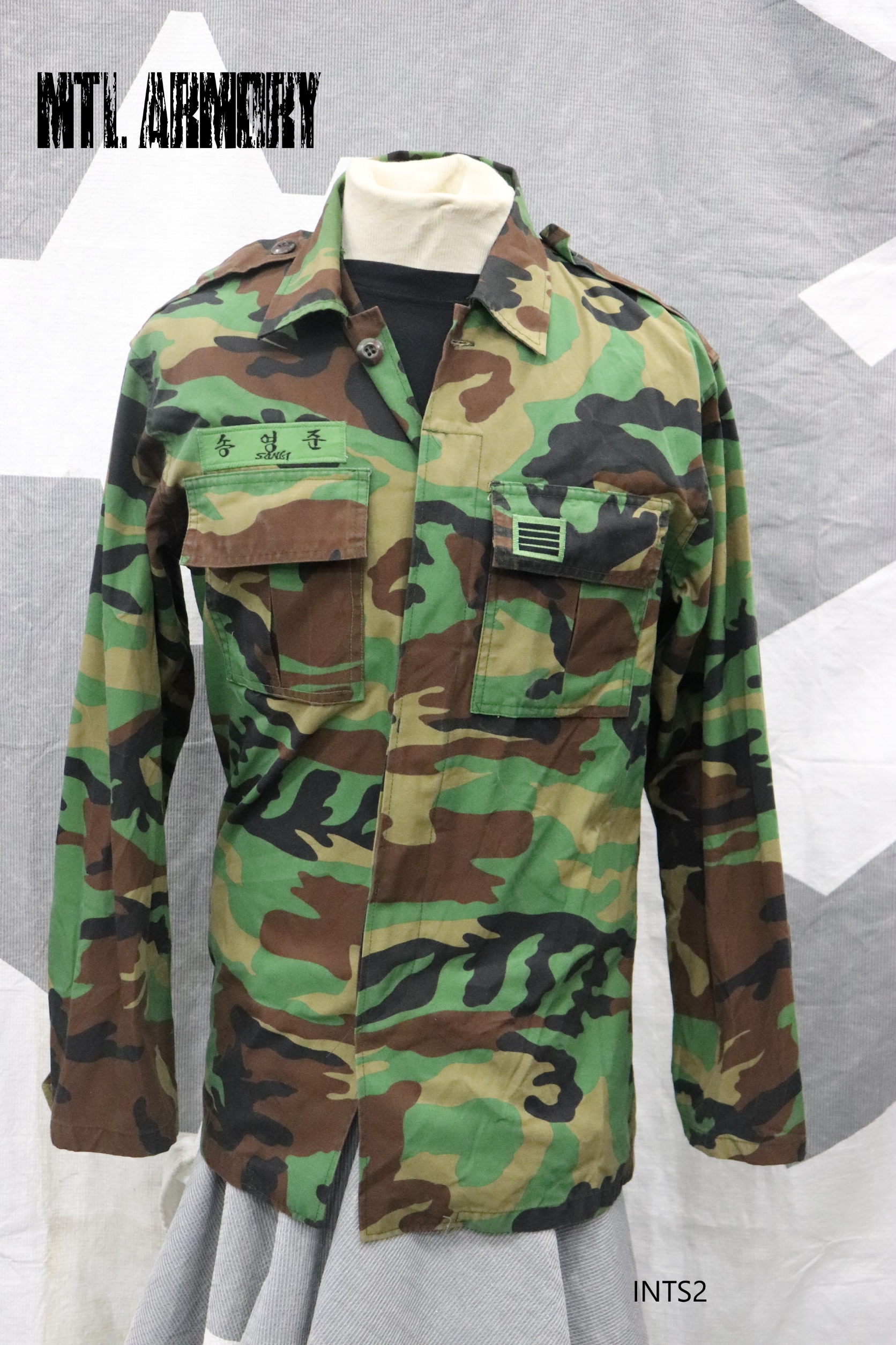 KOREAN MILITARY COMBAT SHIRT ROK ARMY SIZE XSMALL (85 KOREAN)