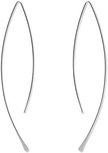 Upside Down Hoop Threader Earrings - Lightweight Wire Drop Dangle Earrings