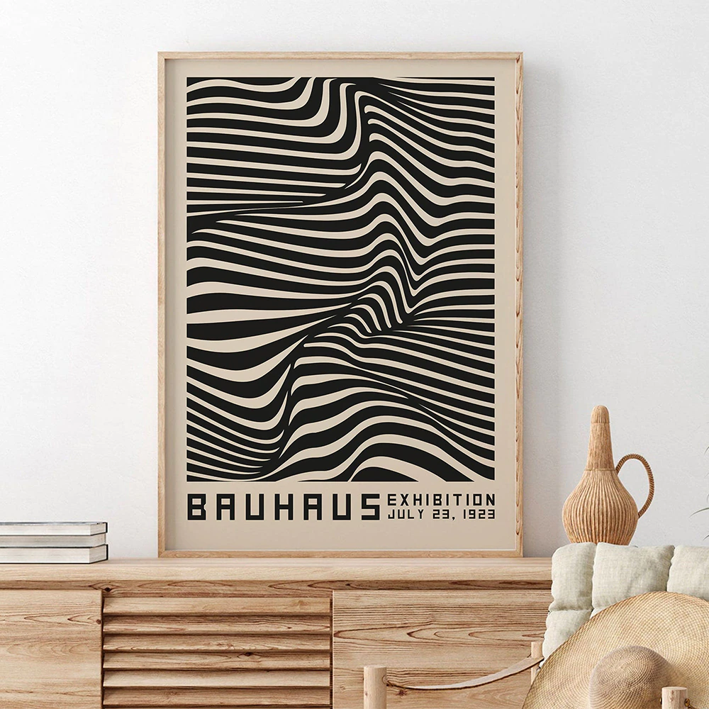 Bauhaus Abstract Illustration Canvas Painting Contemporary Print Vintage