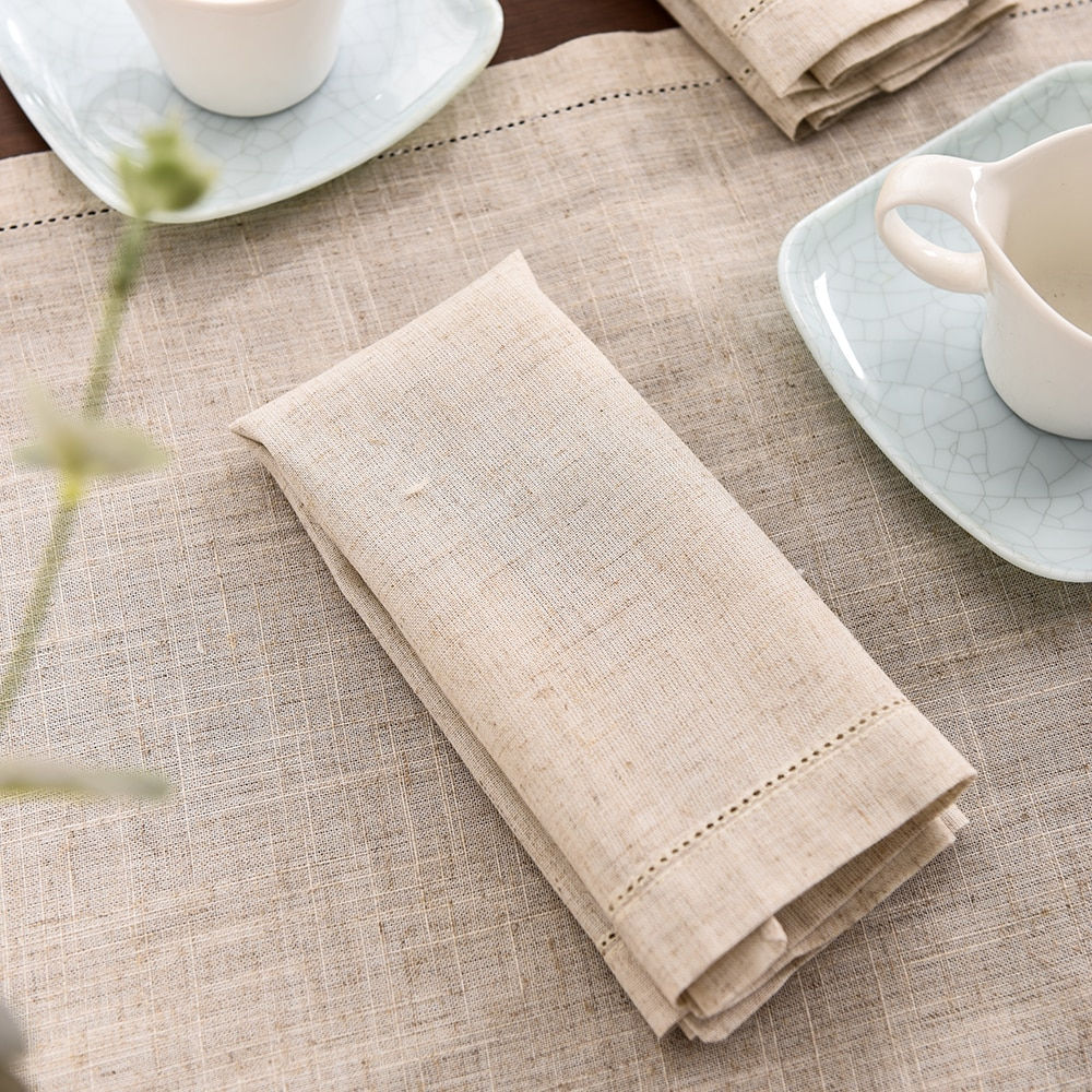 12pcs Linen Party Table Cloth Dinner Napkin Restaurant Home Napkins