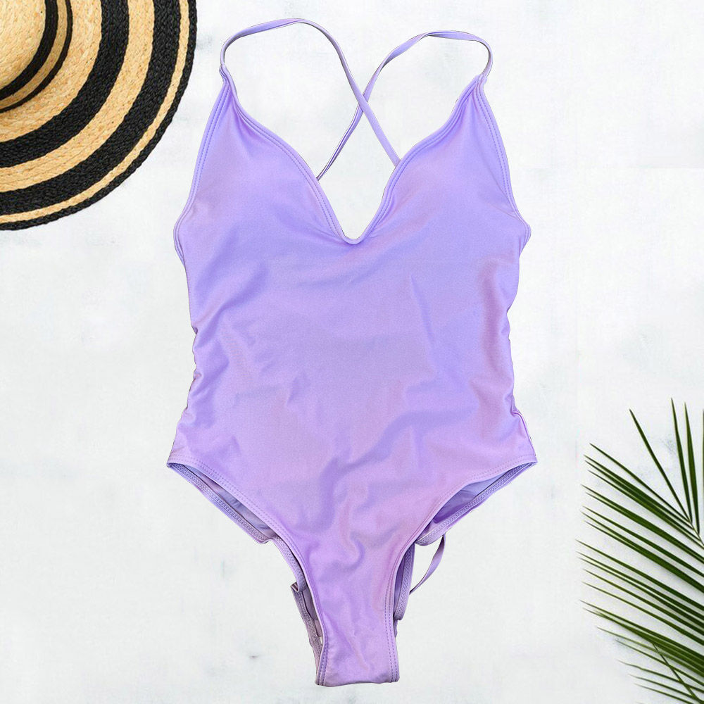 Solid One Piece Swimsuit Women Swimwear 2025 New Bikini Sexy Bodysuit Plus Size