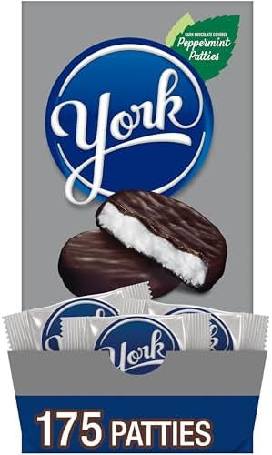 YORK Dark Chocolate Peppermint Patties Bulk Candy Box, 84 oz, 175 ct