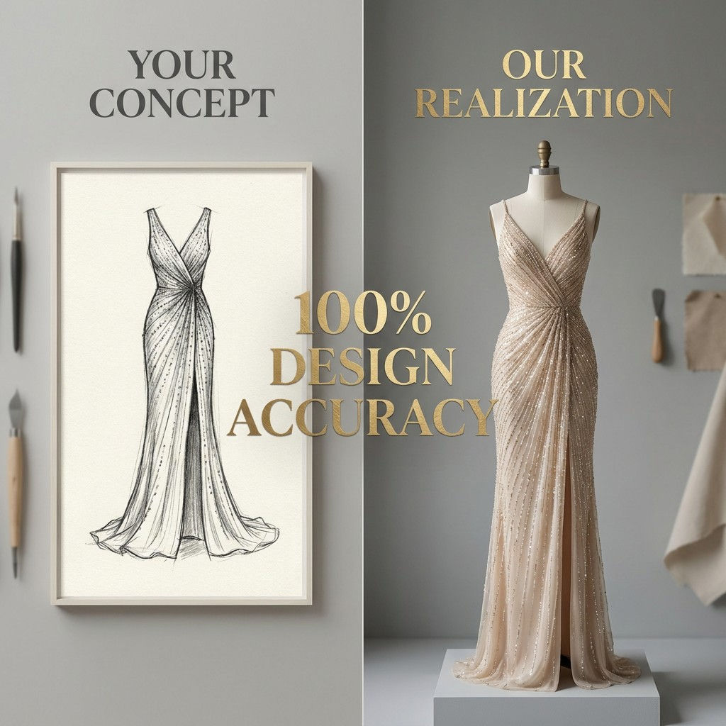 Maßgeschneidertes Glamouröses Champagner-Paillettenkleid, OEM Damen V-Ausschnit