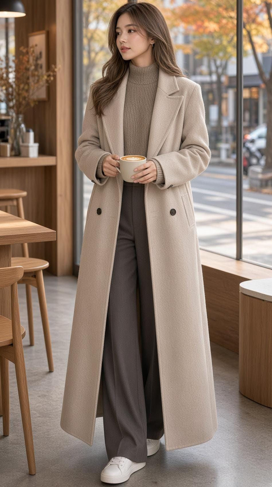 Luxury womens long wool coat winter coat for womens women minialist wool coat |
