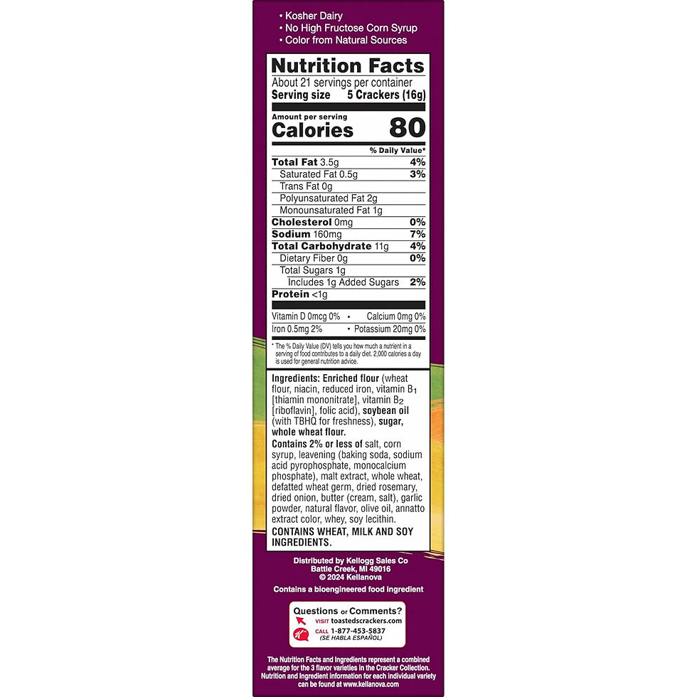 Thumbnail: Toasteds Crackers, Cracker Collection, Lunch Snacks, Variety Pack, 12oz Box (1 B