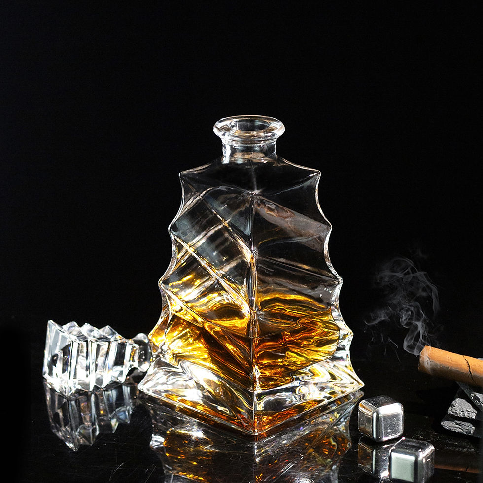 Thumbnail: Factory Wholesale Unique Twisted Whiskey Decanter Crystal Glass Wine Bottle Vod