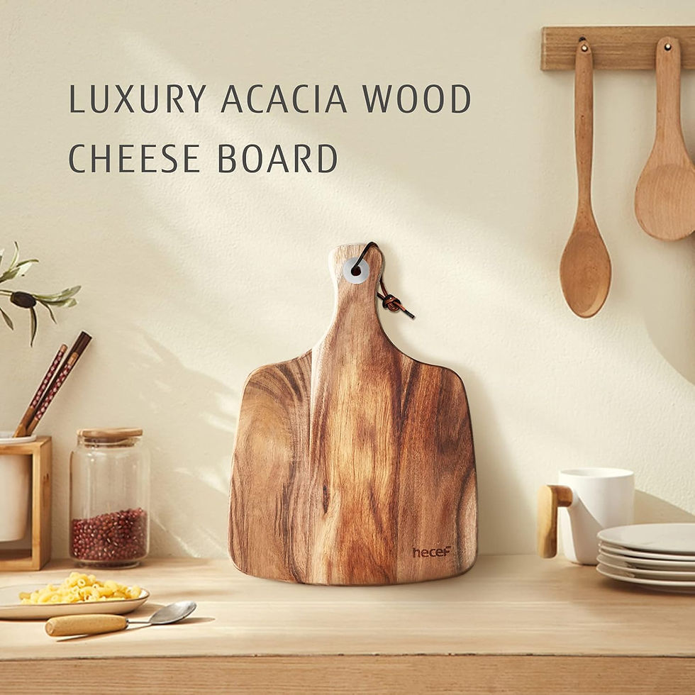 Thumbnail: hecef Cheese Board set of 3,a Acacia Wood Cheese Plate & a Cheese Knife & a Che