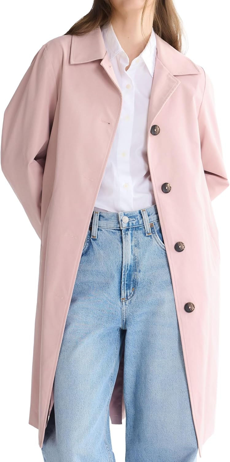 Orolay Women's Single Breasted Trench Coat Mid Long Classic Lapel Windproof Sli