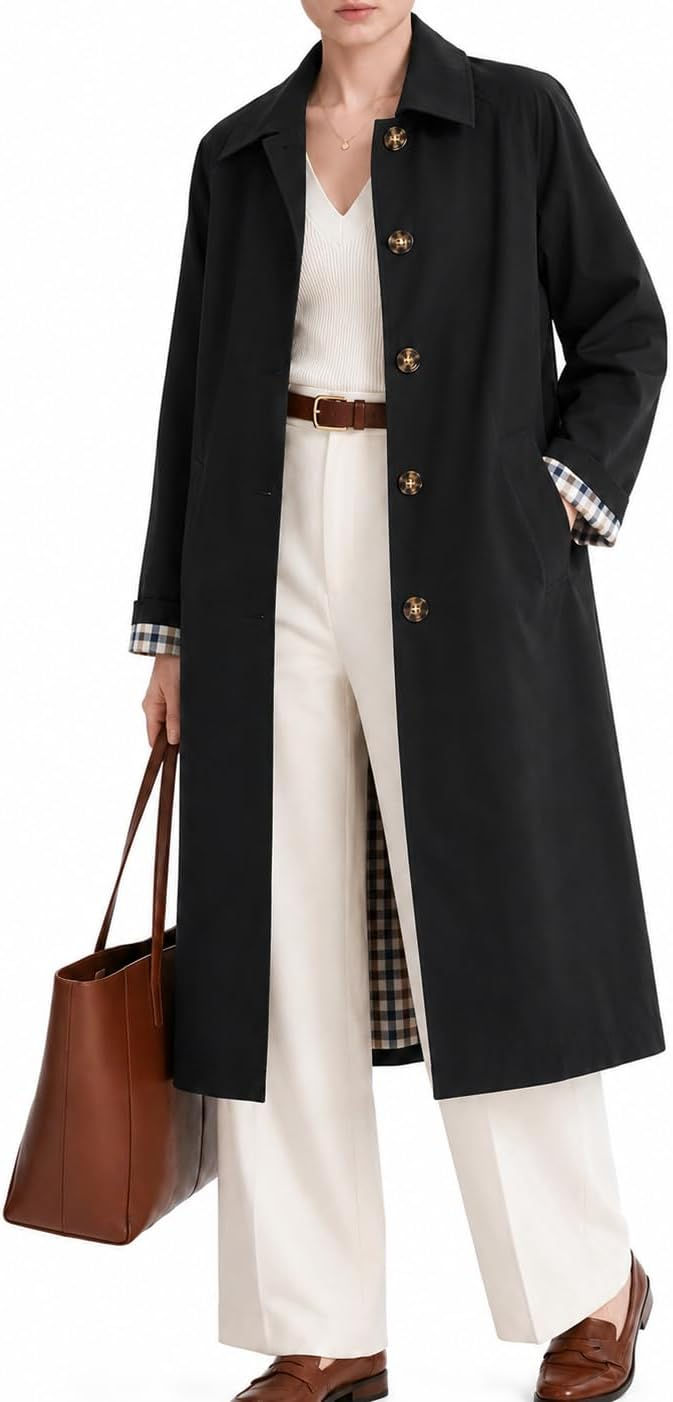 Orolay CHIIONE Women Waterproof Trench Coat Single Breasted Lightweight Classic
