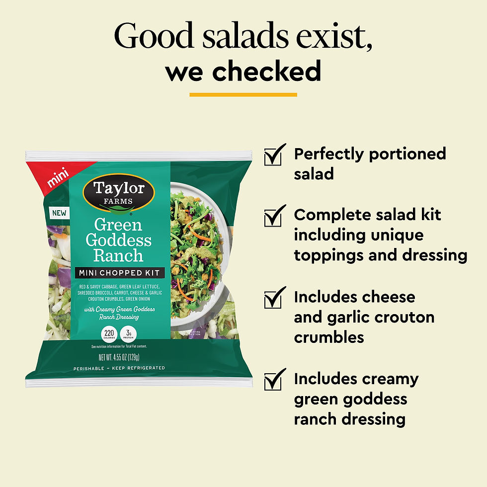 Thumbnail: Taylor Farms Green Goddess Ranch Mini Salad Kit, 4.55 oz Bag, Fresh