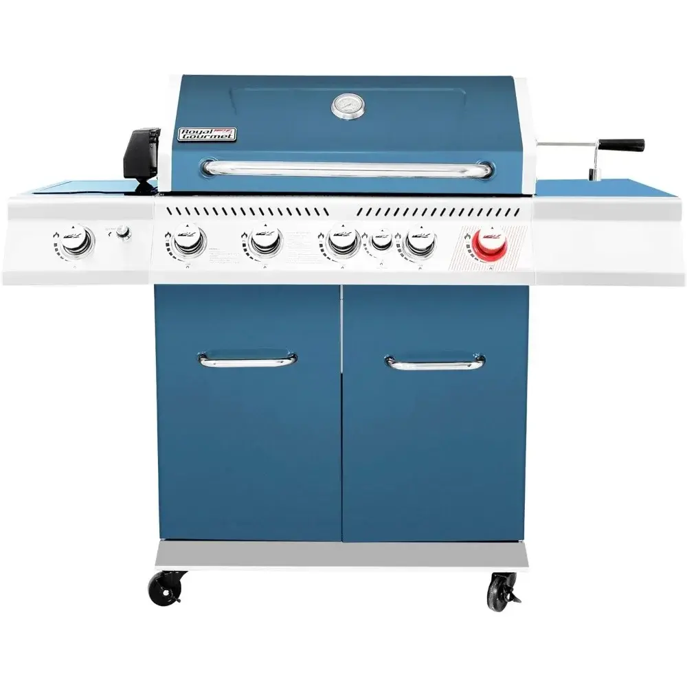 GA5403B 5-Burner BBQ Cabinet Style Propane Gas Grill with Rotisserie Kit, Sear B