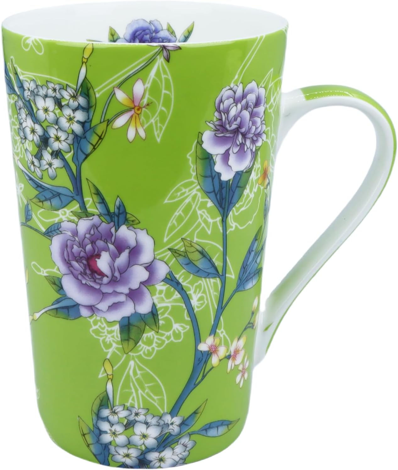 13oz Floral Bone China Mug for Tea & Coffee Lovers Daily Use