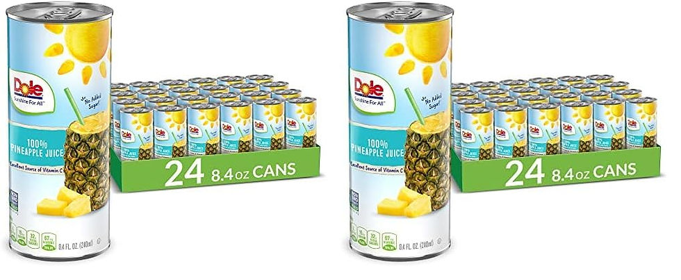 Thumbnail: Dole Pineapple Juice, 100% Fruit Juice with Added Vitamin C, 6 Fl Oz (Pack of 6