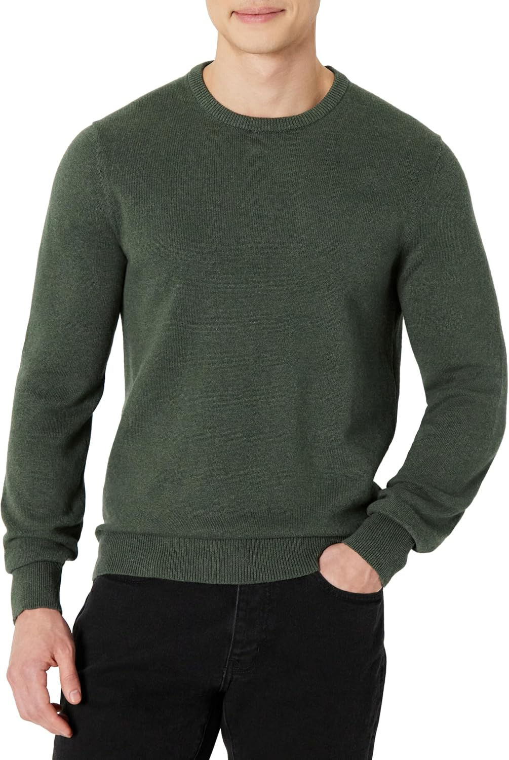 Amazon Essentials Men's Cable Knit Long-Sleeve Crewneck Sweater, 100% Cotton, B