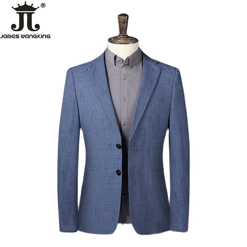 Thumbnail: 22 Colors Blue Gray Black Plaid Stripe Business Formal Coat Slim Mens Casual Su