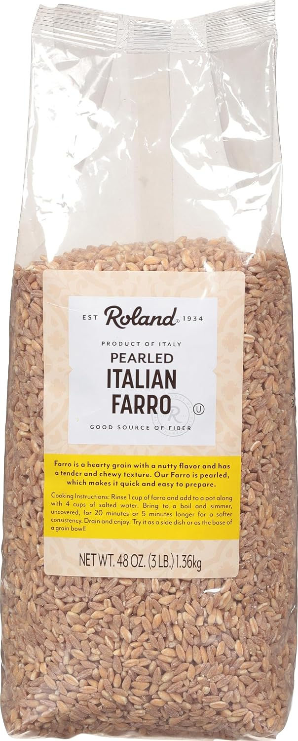 Roland Foods Pearled Italian Farro, Specialty Imported Food, 3 Pound, Pack of 1