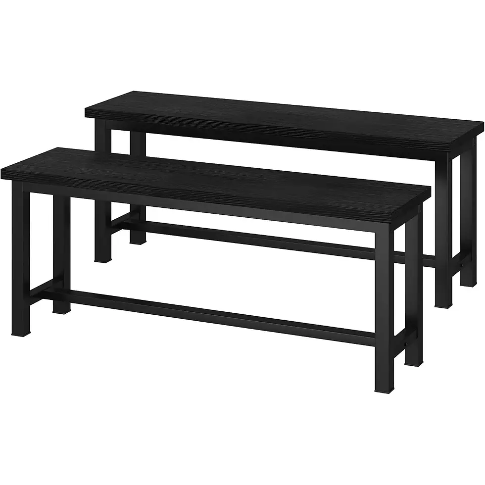 Benches, Pair of 2 Table Benches for Kitchen, Living Room, Bedroom, Industrial S
