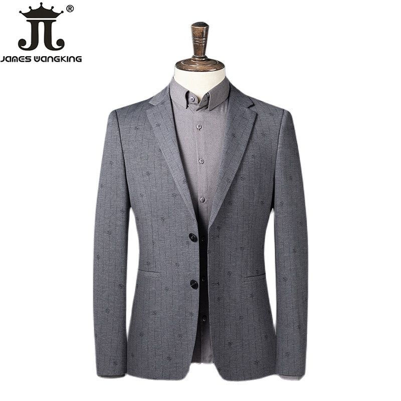 Thumbnail: 22 Colors Blue Gray Black Plaid Stripe Business Formal Coat Slim Mens Casual Su