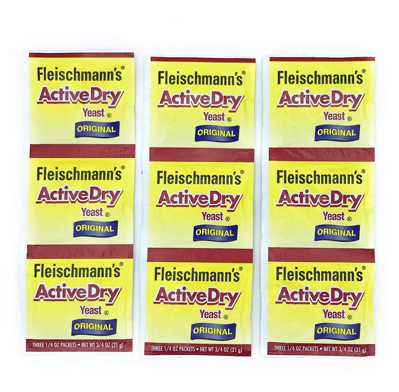 Fleischmann's Yeast, Active, Dry, 0.75-Ounce Packet (Pack of 9)