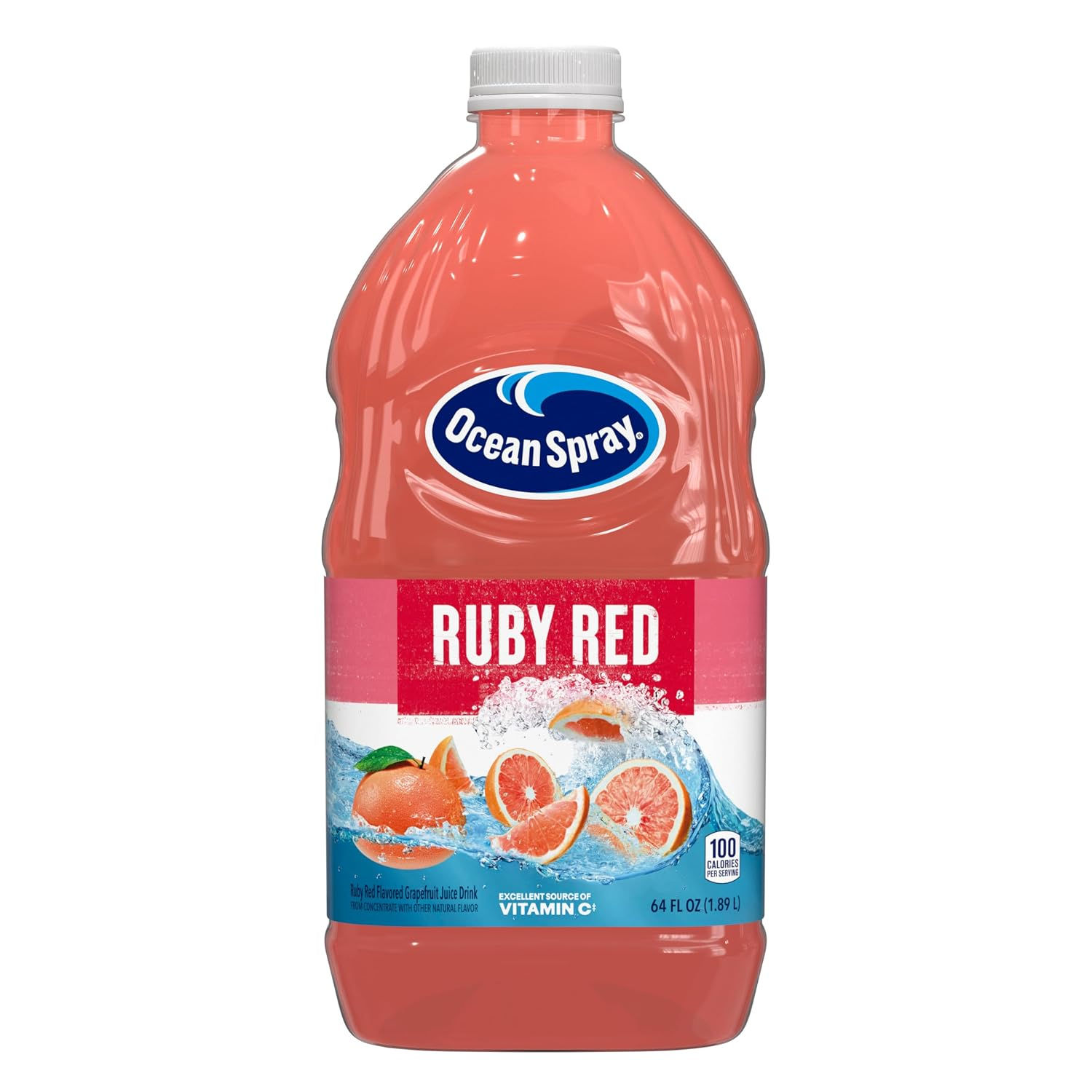 Ocean Spray Ruby Red Grapefruit Juice Drink, 64 Fl Oz | Bottle | Pack of 3