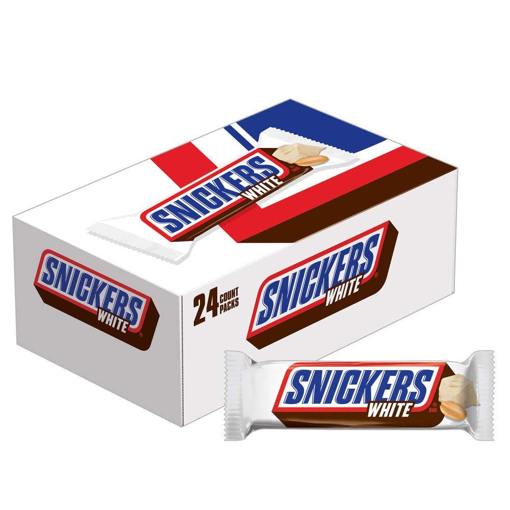 SNICKERS Candy Almond Milk Chocolate Bars Bulk Pack, 1.76 oz Bars (Pack of 24)