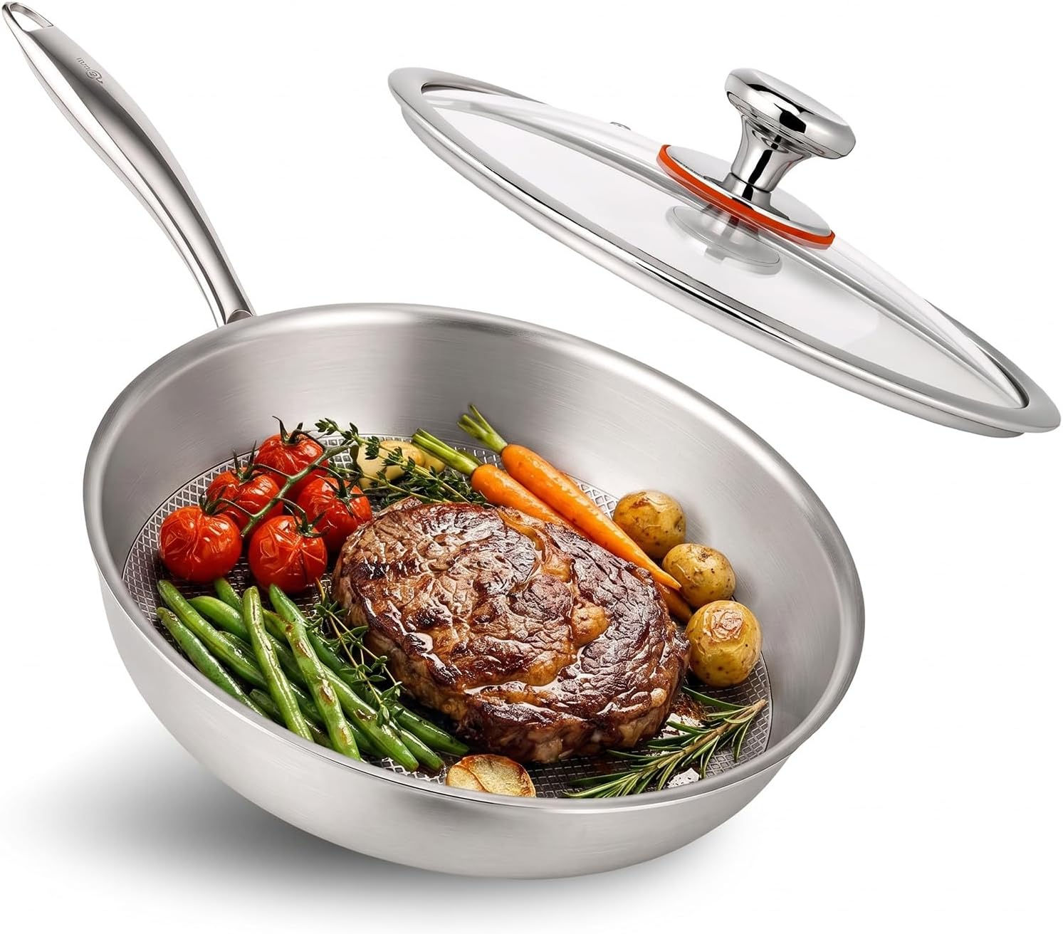 10.23 Inch Titanium Pans for Cooking, Large Family Size Titanium Frying Pan wit