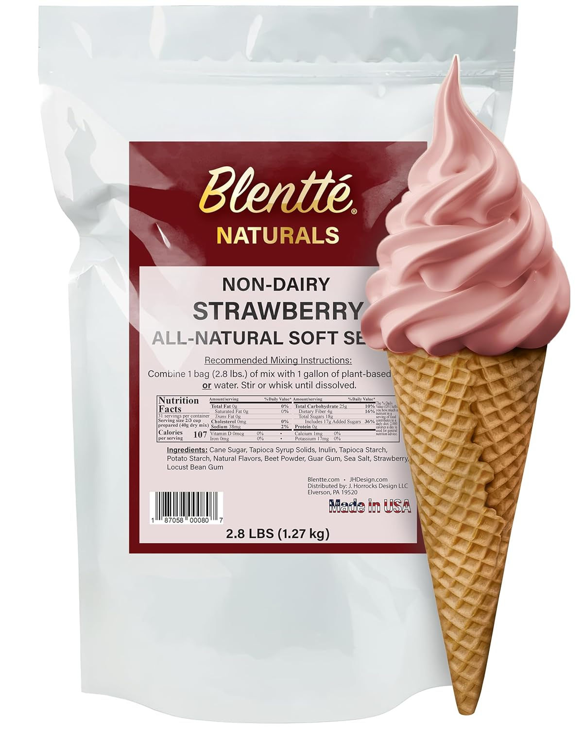 Blentte - Non-Dairy Chocolate Soft Serve Mix – Vegan Ice Cream Base for Frozen
