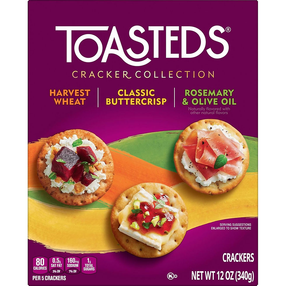 Thumbnail: Toasteds Crackers, Cracker Collection, Lunch Snacks, Variety Pack, 12oz Box (1 B
