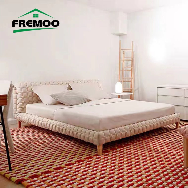 Italian Designer Beds Furniture Fabric Queen Bed Frame Nordic Modern Bedframe