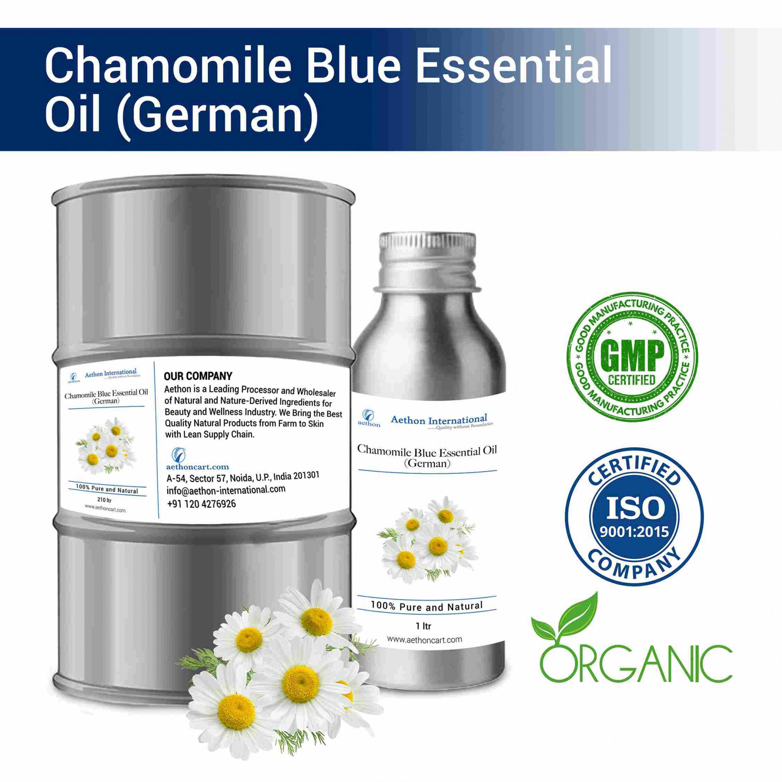 Aethon International Chamomile Blue Flowers Essential Oil German 100% Pure Natu