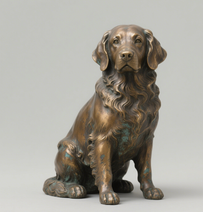 Bronze Antique Dog Statue Solid Bronze Zodiac Toy Traditional Feng Shui Religio