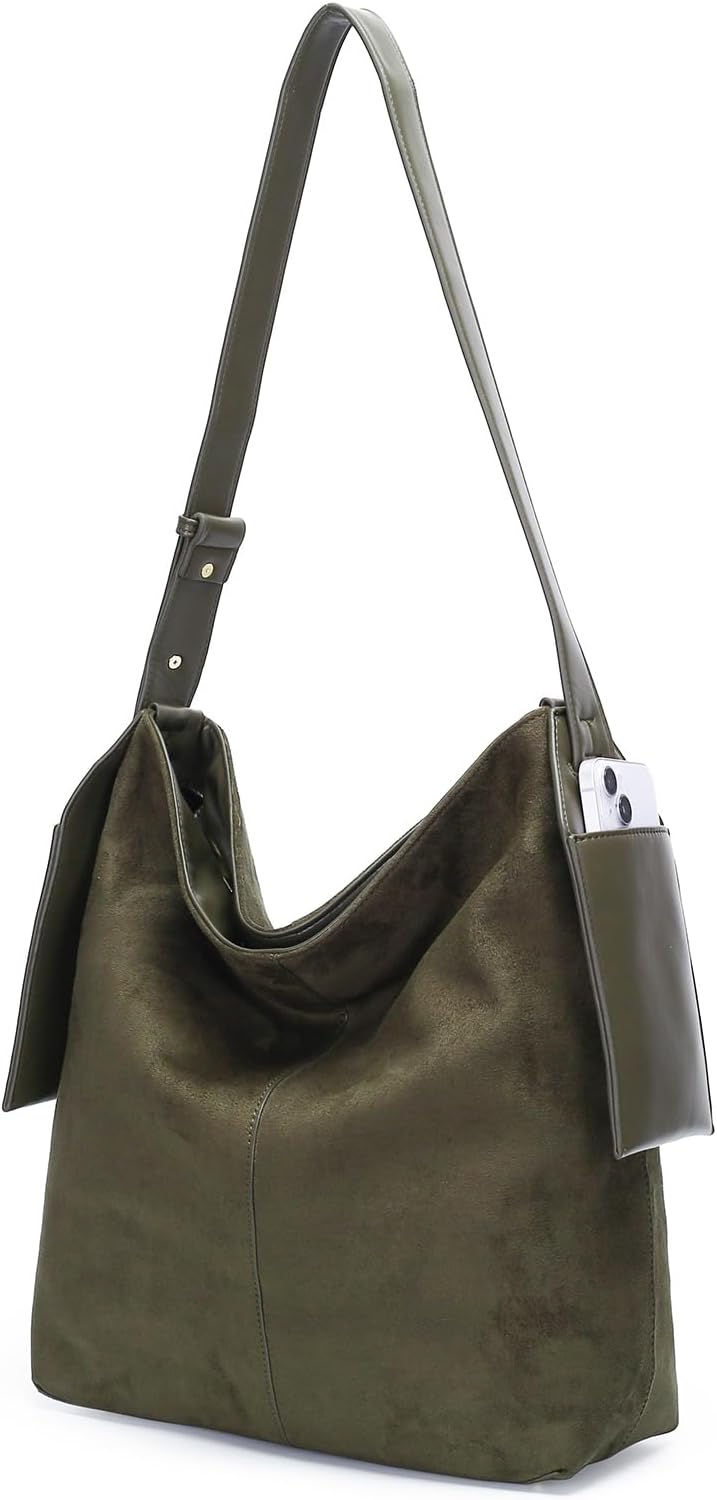 Herald Soft Slouchy Suede Leather Hobo Shoulder Bag for Women