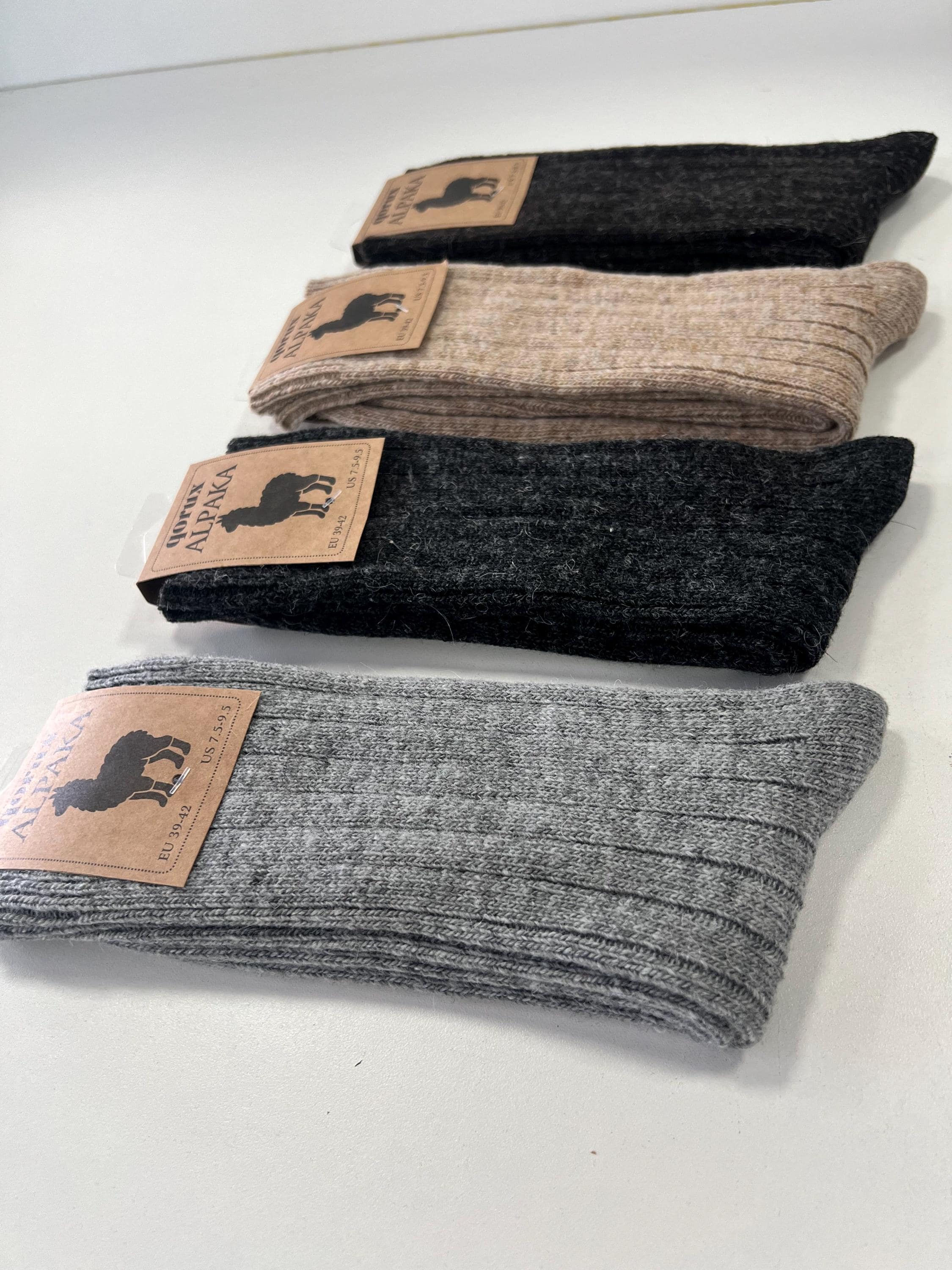 Everyday Alpaca Organic Wool Socks, Luxury Cashmere Feel Winter Socks, Heavy Du