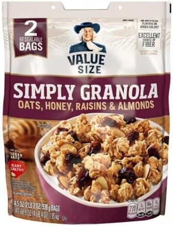 Simply Granola Oats Honey Raisins and Almonds 34.5 oz Pack of 2 Bulk Breakfast