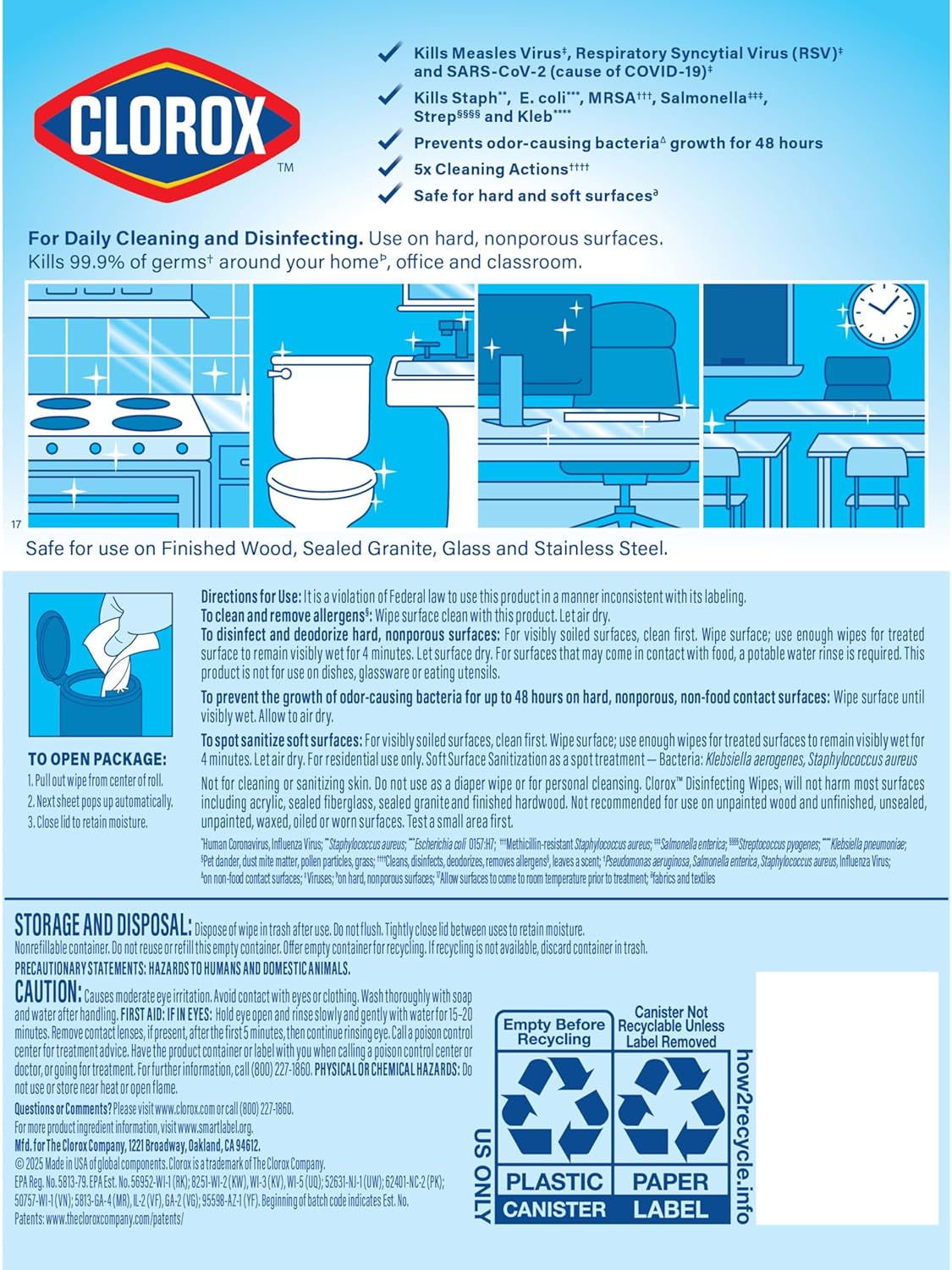 Clorox Disinfecting Cleaning Wipes for Spring Cleaning & Allergy Season, Bleach