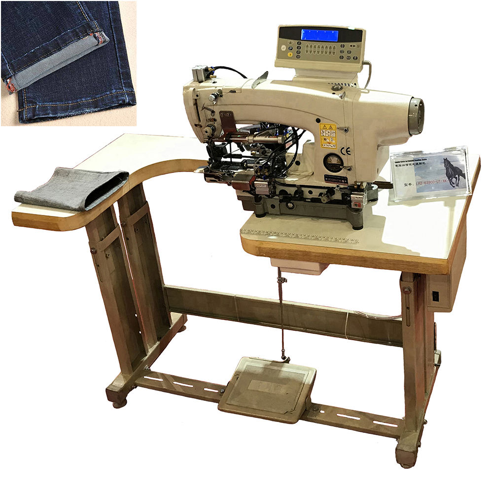 Industrial Automatic Jeans Bottom Hemming Machine Chain Stitch & Lockstitch Com