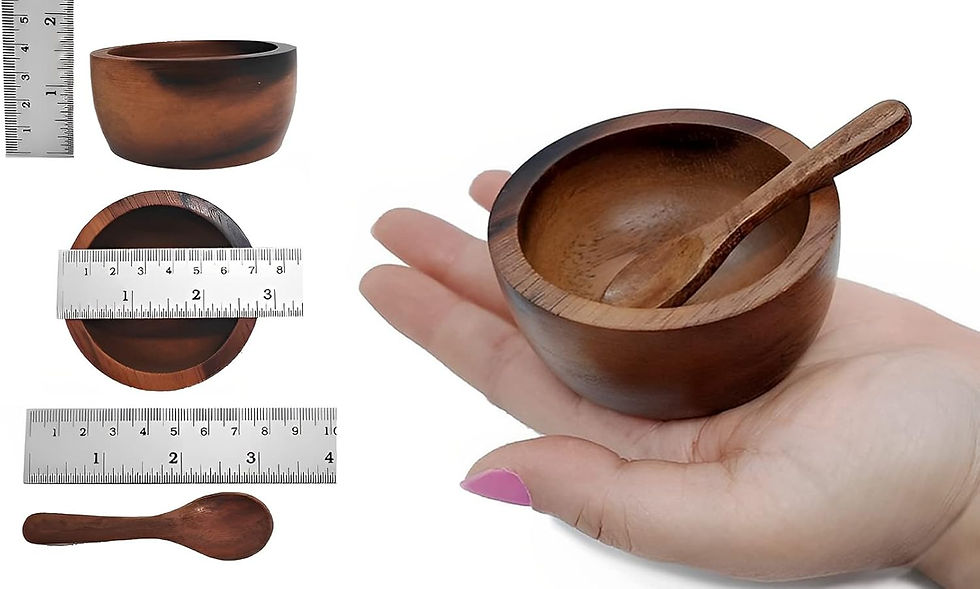 Thumbnail: Small Round Wood Bowls 4 Pcs 3¾" Diameter 1½" High Stackable Acacia Wooden Bowl