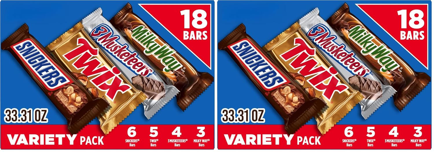 SNICKERS, TWIX, 3 MUSKETEERS, MILKY WAY Full Size Back to School Chocolate Bar