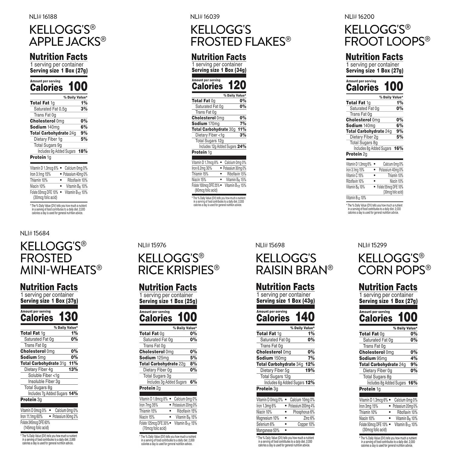 Kellogg's Cold Breakfast Cereal, Bulk Pantry Staples, Kid Snacks, Variety Pack