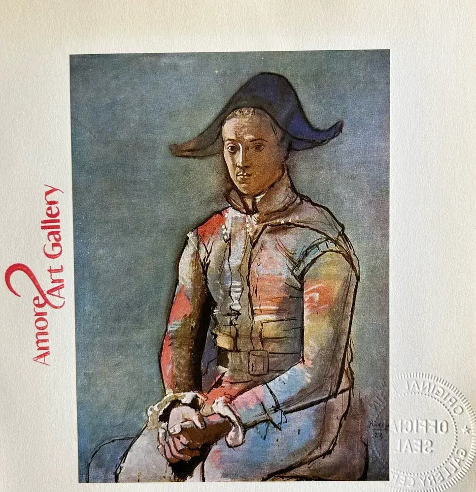 Thumbnail:  Pablo Picasso Signed Original Hand-Tipped Print  Harlequin (Paul, The Artist)Ar