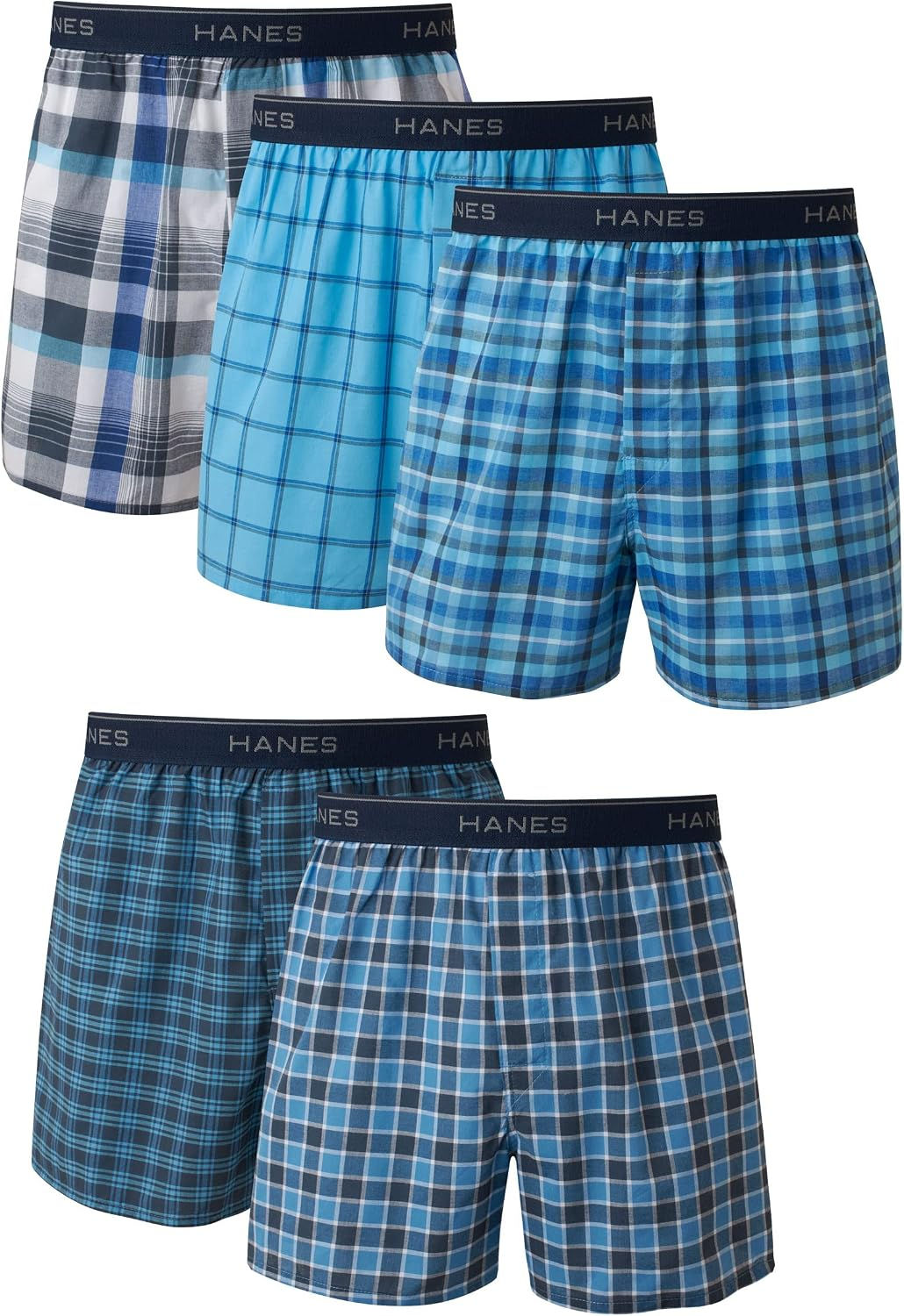 Hanes Men's Underwear Boxers Pack, Cool & Breathable Cotton Underwear, Moisture