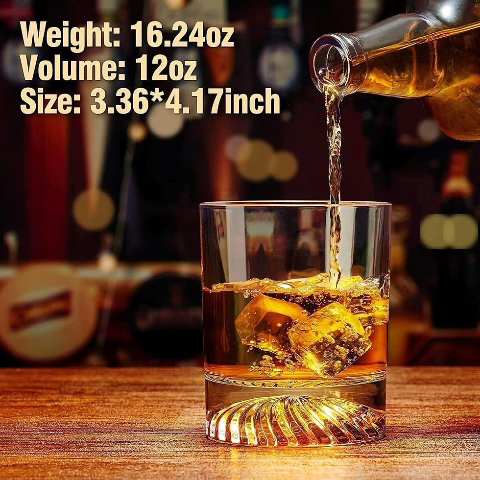 Thumbnail: Whiskey Glasses Old Fashioned Glasses Set of 4 12oz Rocks Glasses Gift for Men W