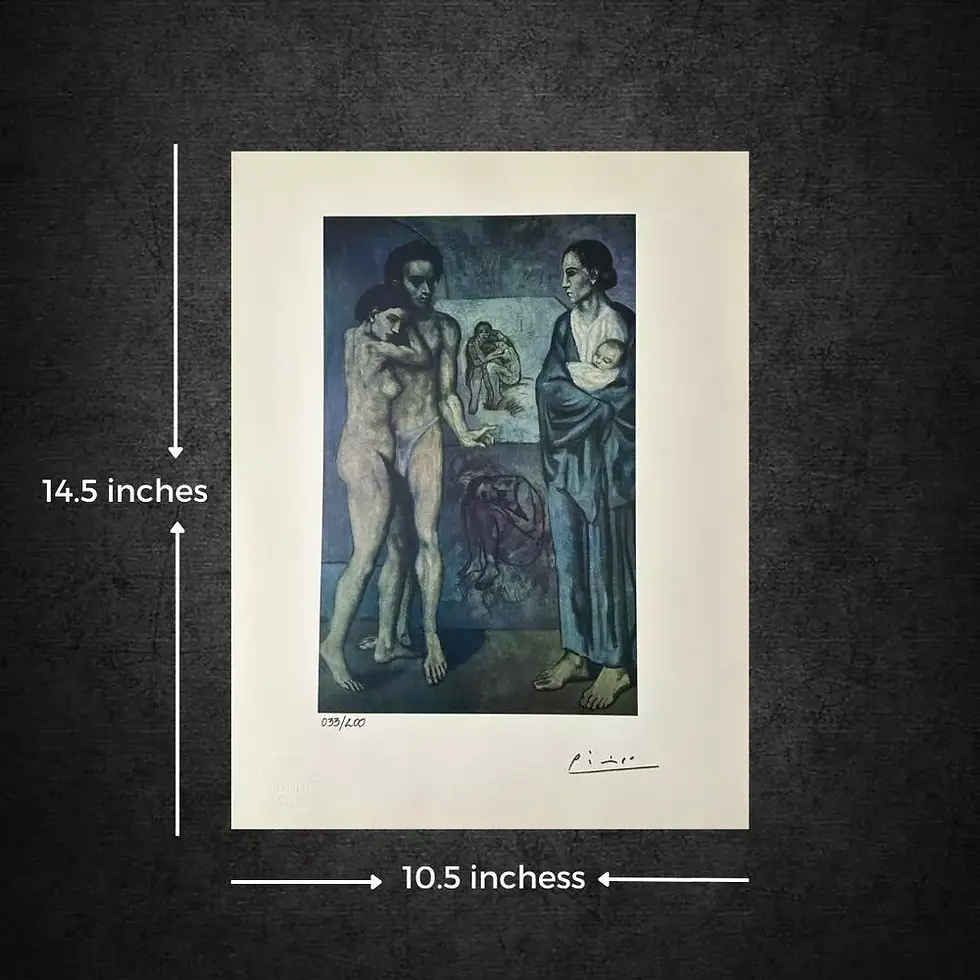 Thumbnail:  Pablo Picasso Original Print,  La Vie, 1903 - Signed Hand Tipped Print
