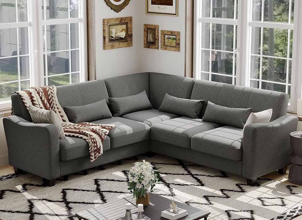 Fabric L Shaped Sofa Small Sectional Couch with Chaise Solid Corner Sofa Small L