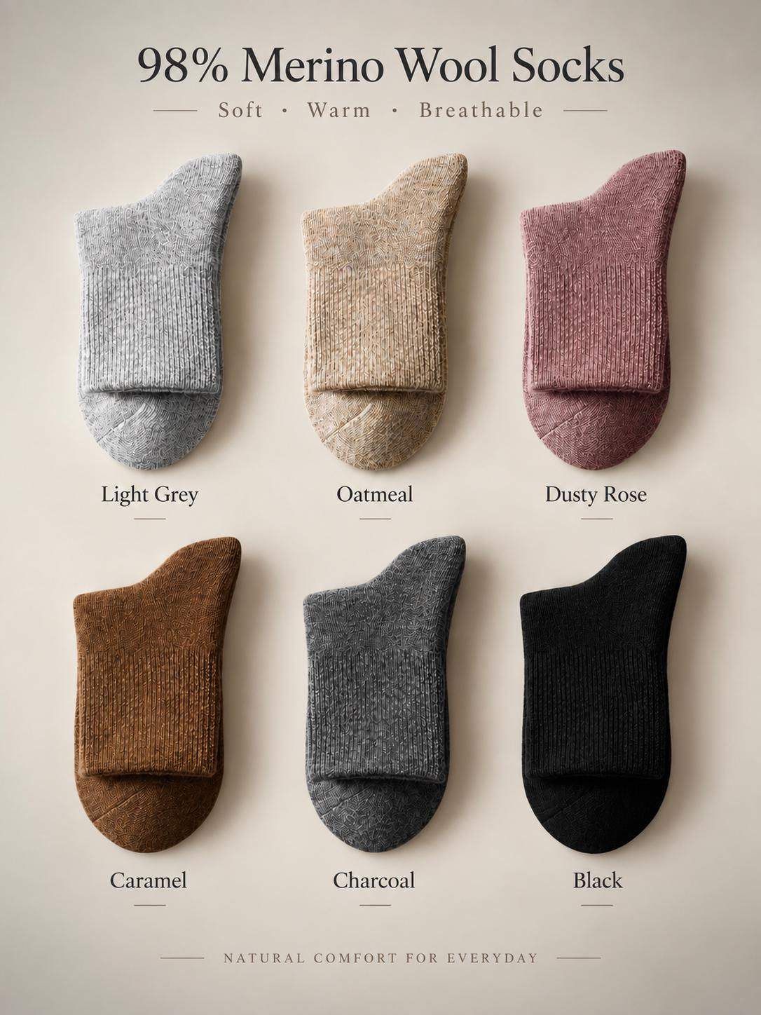 98% Merino Wool Socks for Women, Soft Warm Winter Socks, Individual Gift Pack o