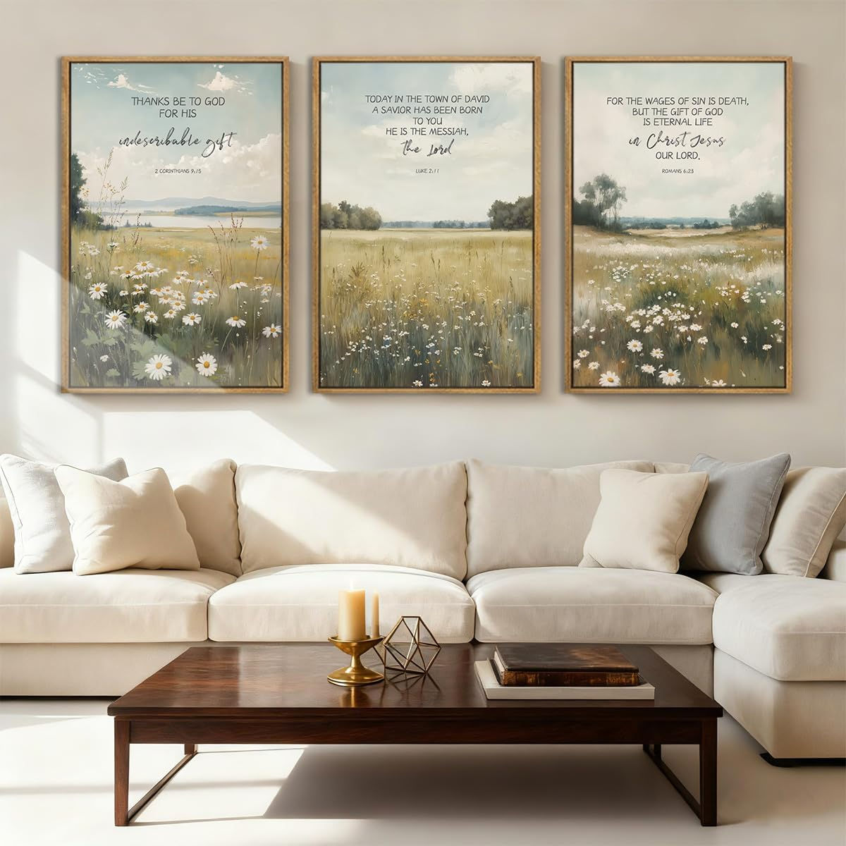 Anyzal Extra Large Neutral Tree Ring Framed Wall Art 24x36 Inch Modern Wood Rin