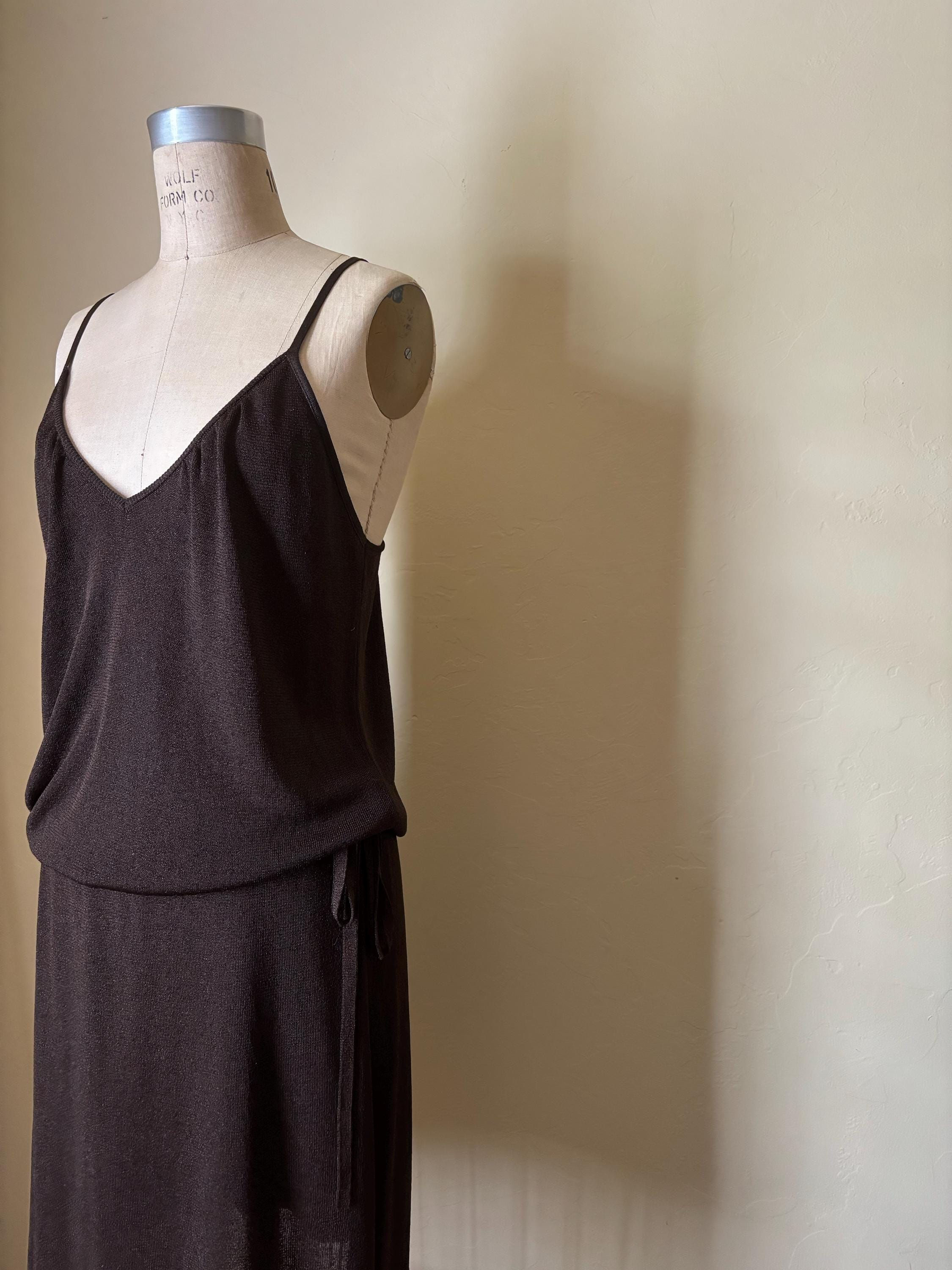 MAX & CO made in Italy tricot knit 2000 Dress midi tunic adjustable waist