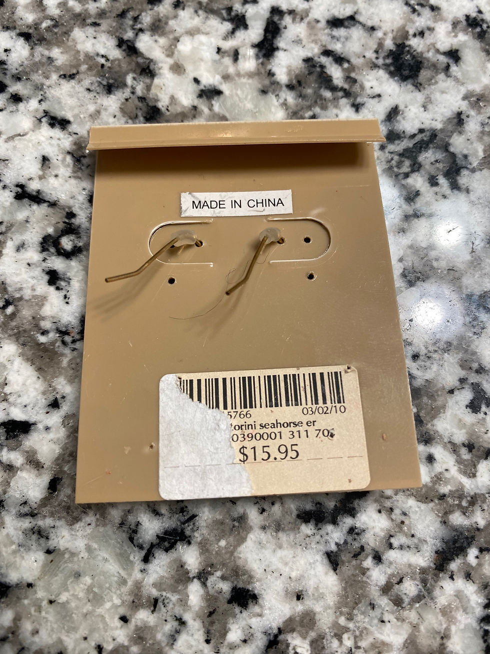 Thumbnail: Coldwater Creek Goldtone Seahorse Dangle Earrings with Coral Accent 