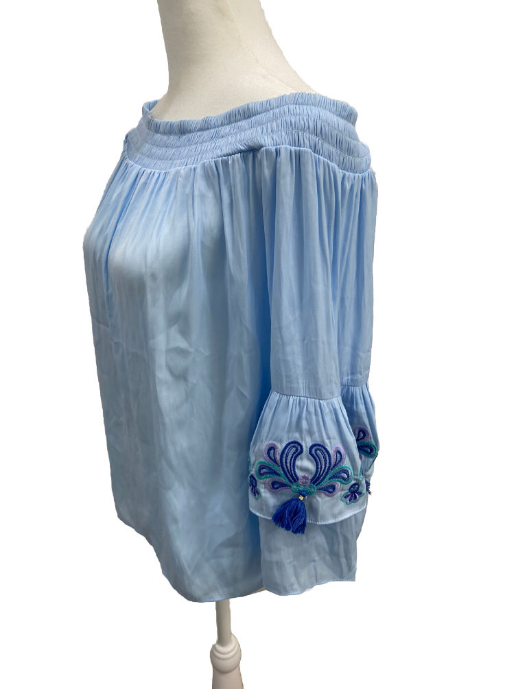 Thumbnail: Lilly Pulitzer Blue “Tobyn” Blouse, Size L